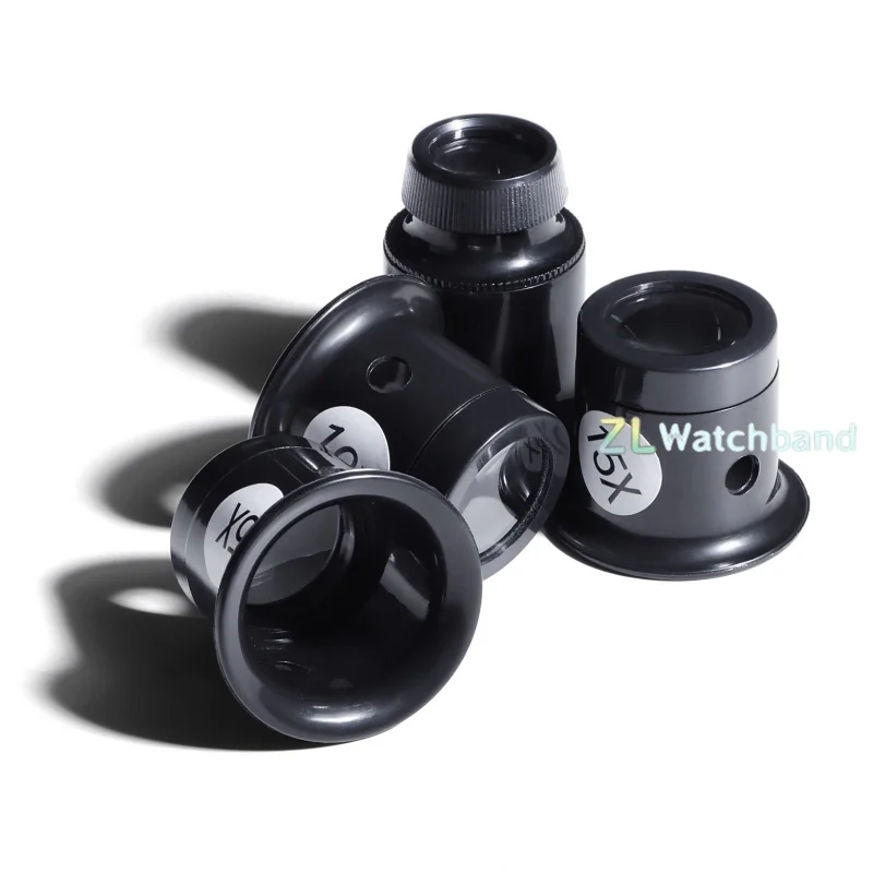 Jewelers Eye Loupe Loop Magnifier Glass Watchmaker 3X 5X 10X 15X 20X Portable Monocular Watch Magnifier Tool Kits Repair Tools
