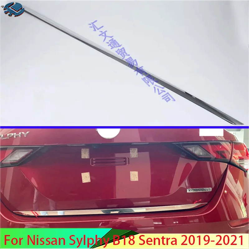 For Nissan Sylphy B18 Sentra 2019-2021 Car Accessories Tail Gate Door Cover Trim Rear Trunk Molding Bezel Styling Sticker