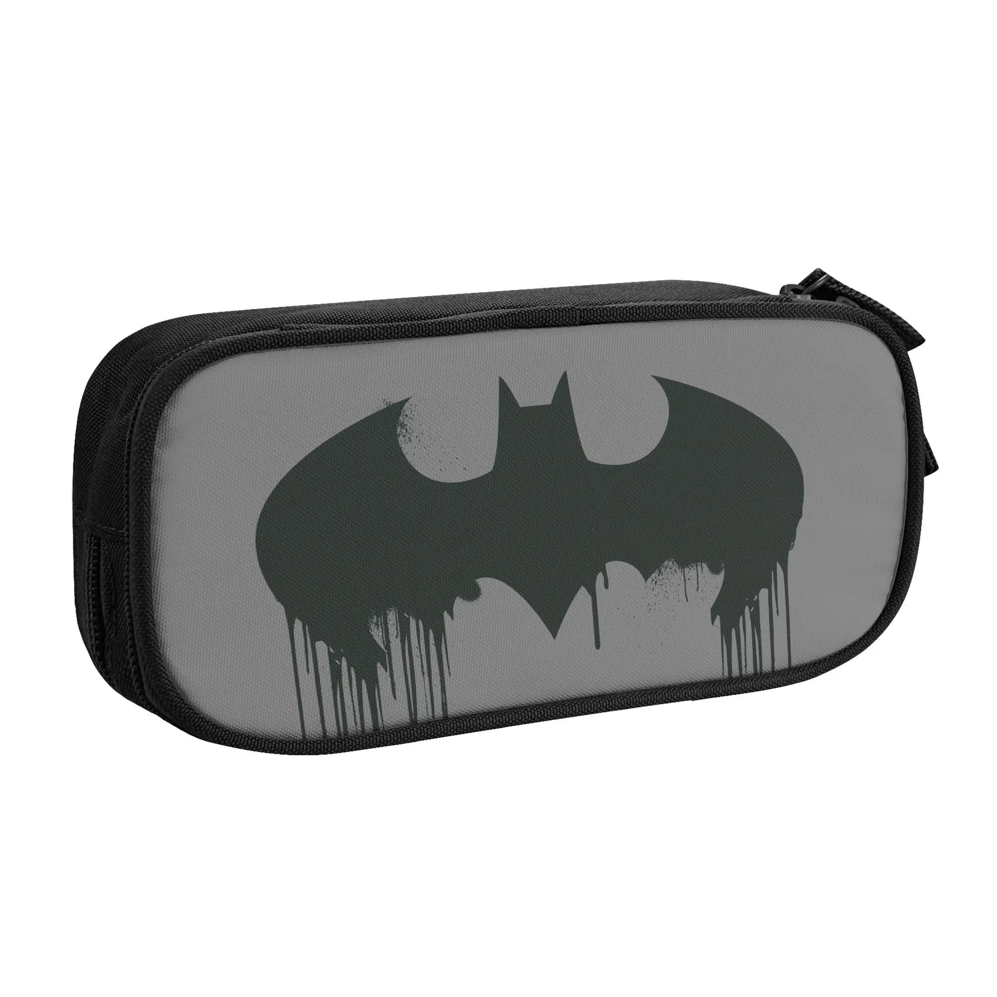 Estuches creativos para lápices con logotipo de Batman, estuches para lápices, bolígrafos para estudiantes, bolsa de gran capacidad, suministros escolares, accesorios