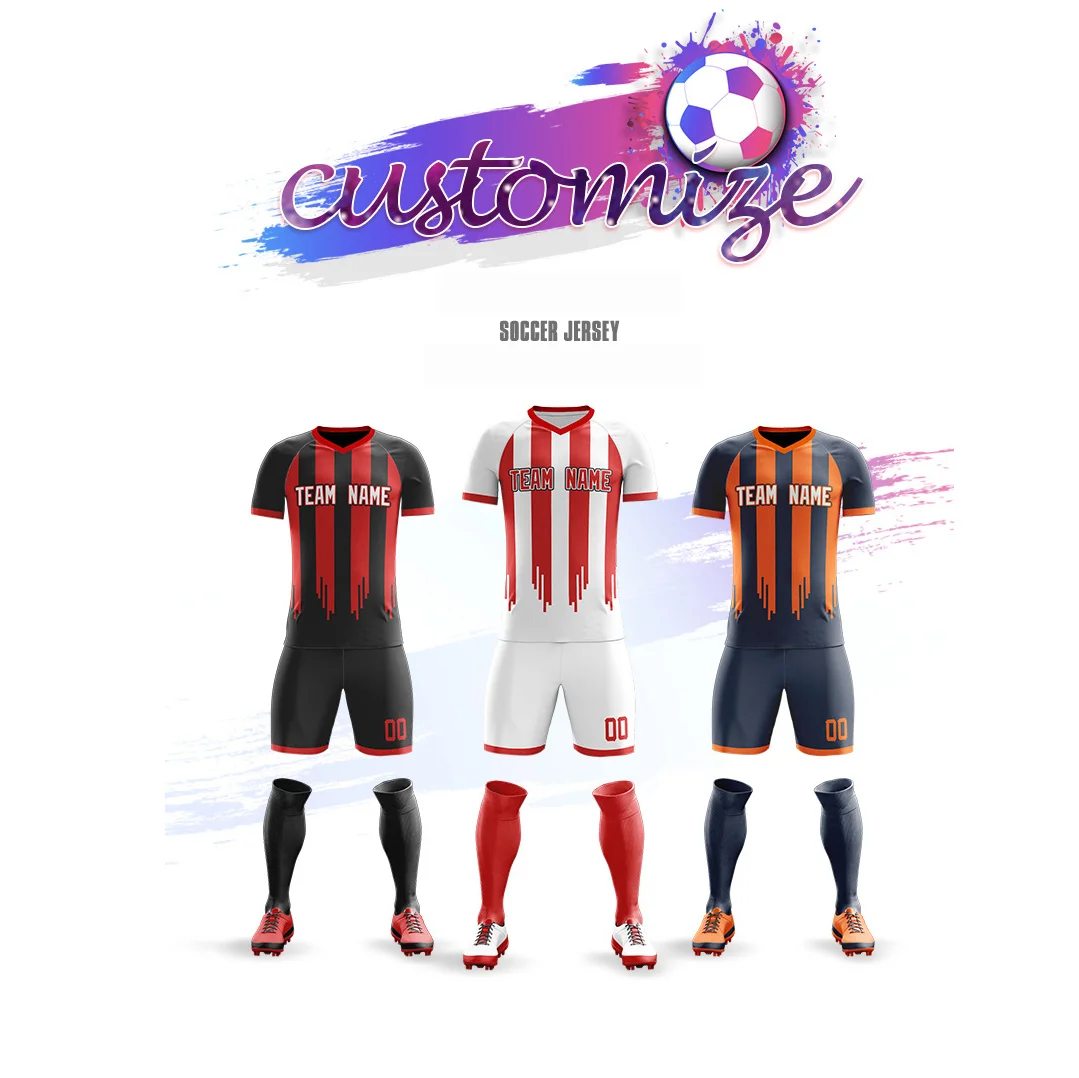 Custom Full Sublimation Player Version Soccer Jerseys Short Sleeve Football Shirt Breathable Training Soccer T Shirt Mens