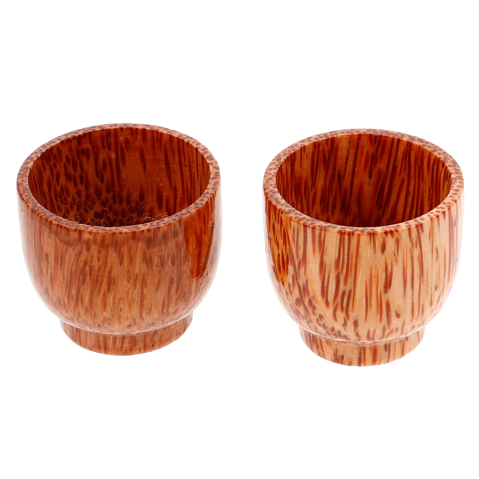 

2Pcs Handcrafted Wooden Tea Cup Durable Wine Beer Mug Natural Wood Drinking Tumbler For Travel And Camping