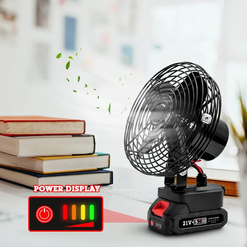 Imagem -02 - Ventilador Elétrico sem Fio Household Outdoor Lítio Recarregável Ventilador Elétrico Portátil Makita Interface Camping Fan Ferramentas Elétricas 21v