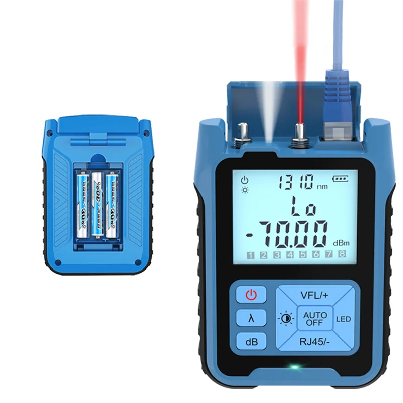 Тестер оптоволокна 20 МВт Мини-измеритель оптической мощности Визуальный локатор неисправностей Тест сетевого кабеля VFL