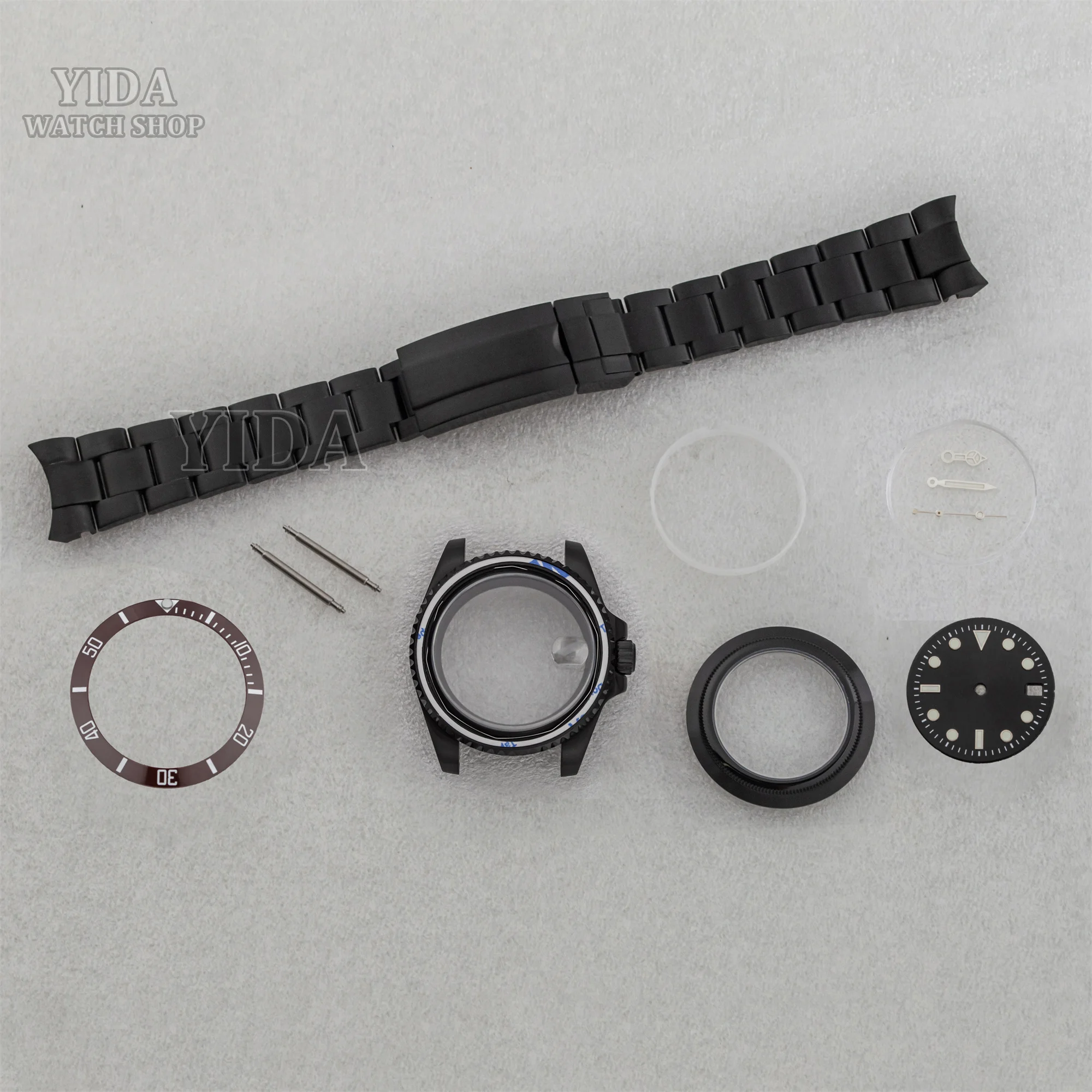 NH35 Watch Case Stainless Steel Strap Luminous Needles 28.5MM Dial Watch Accessories for SUB GMT Yacht NH35 NH34 NH36 Movement