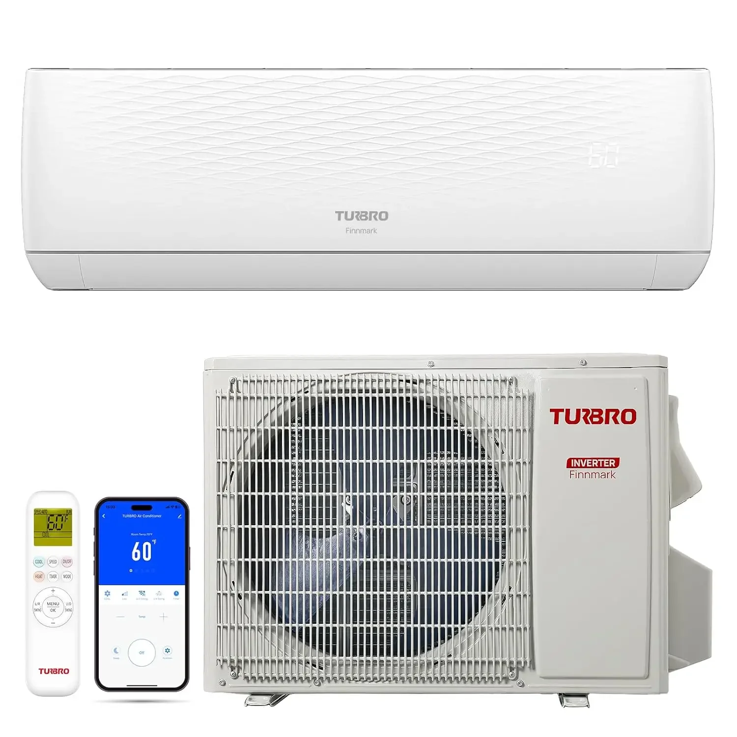 

18,000 BTU Ductless Mini Split AC/Heat Pump, 19 SEER2 Inverter, WiFi Smart Control, R32 Refrigerant, 230V, Customized