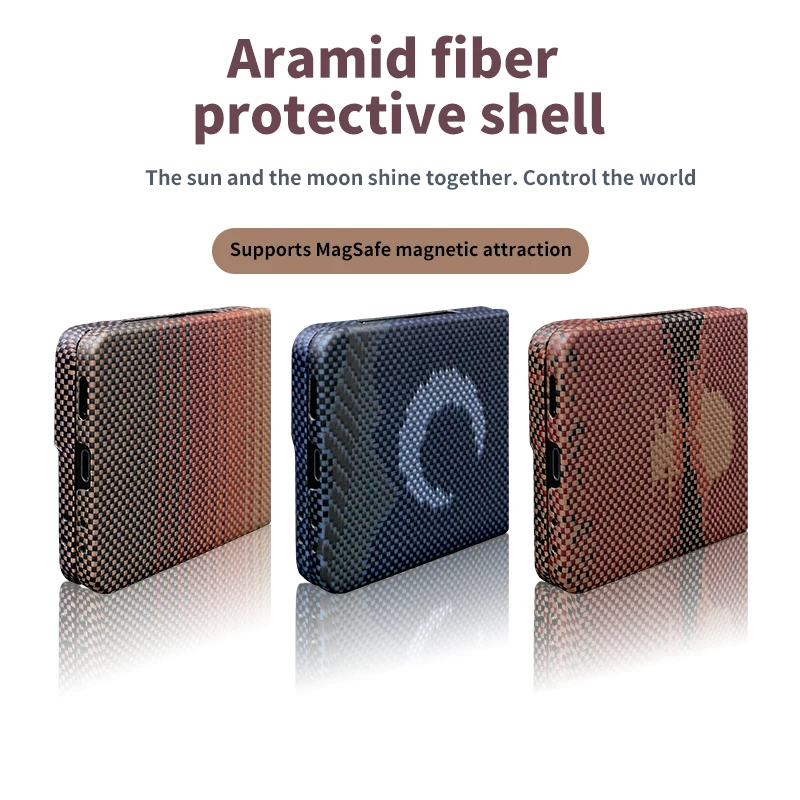 

WONDRARISE Original Aramid Fiber Magnetic Case for Samsung Galaxy Z Flip7 – Ultra Slim, Shockproof, Sunset Red & Moonrise Blue
