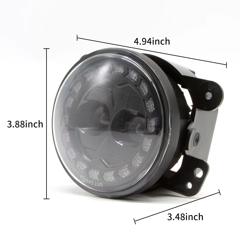 4 inch Car LED Headlight 20W LED Fog Light With White Halo Ring DRL Angel Eyes Light For Jeep Wrangler JK Dodge Off-Road