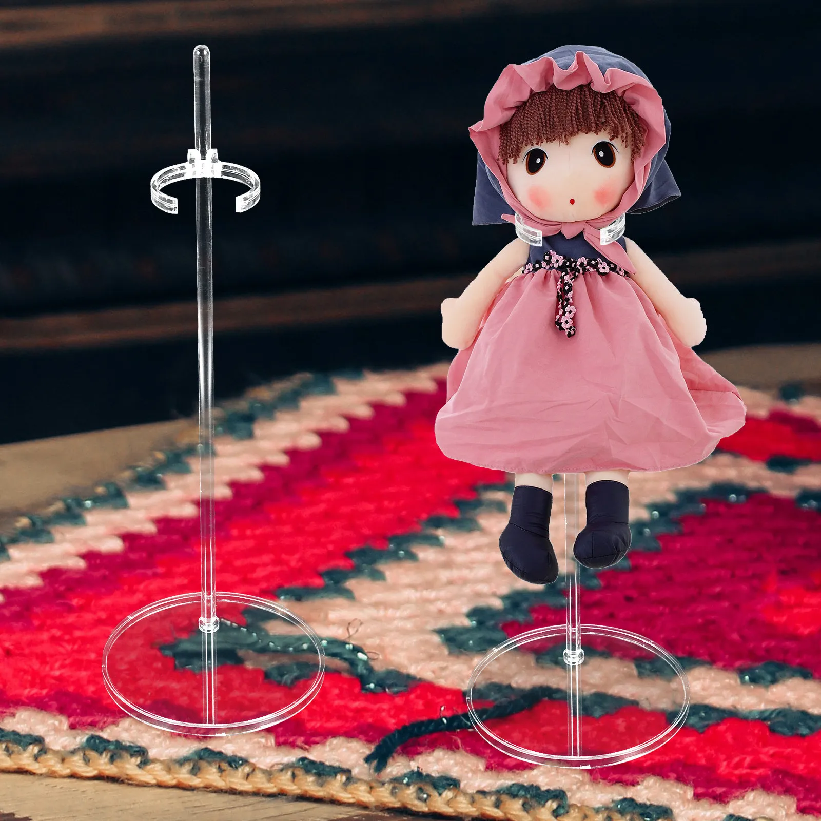 액션 피규어용 8Pcs 투명 디스플레이 스탠드 조정 가능한 플라스틱 베이스 미니어처 피규어용 간편한 조립 휴대용 스탠드