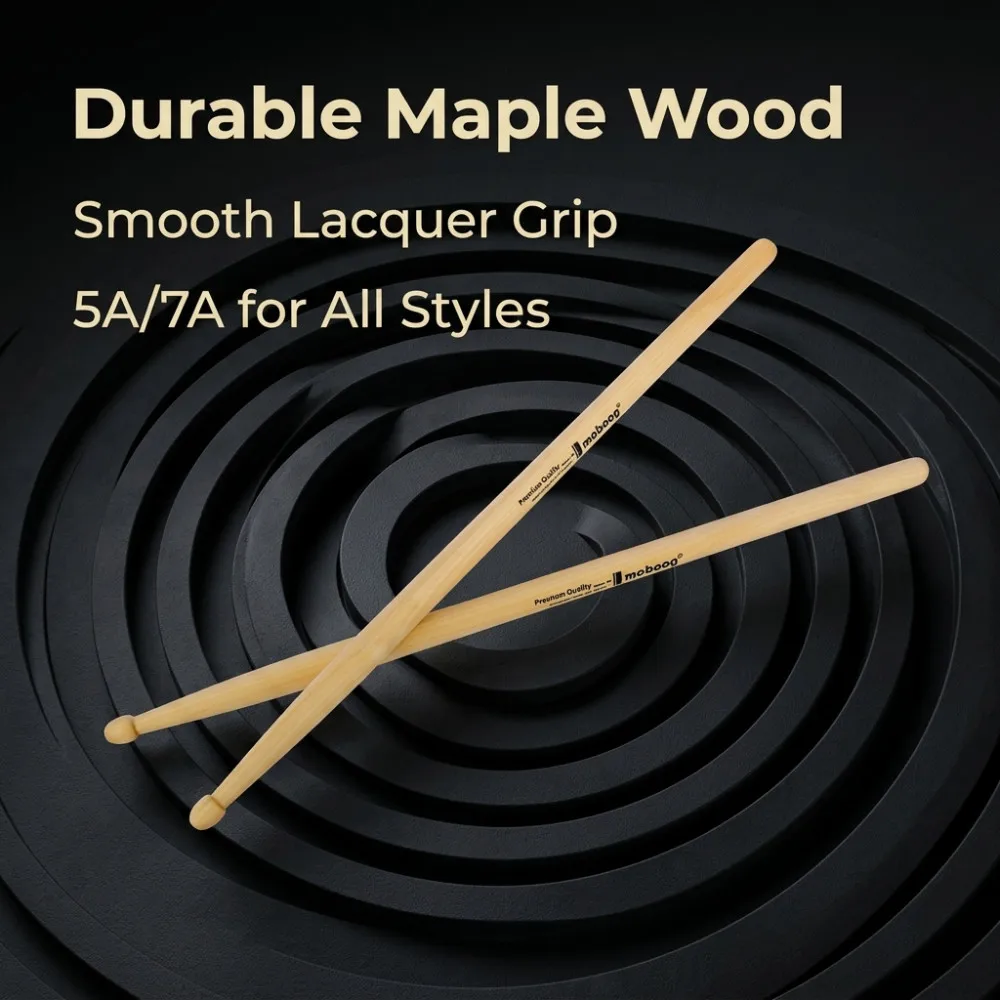 Professional Drums 5A 7A Walnut Drums for Jazz Rock Durable Musical Instrument, Walnut Grade Sound Penetration Drummer