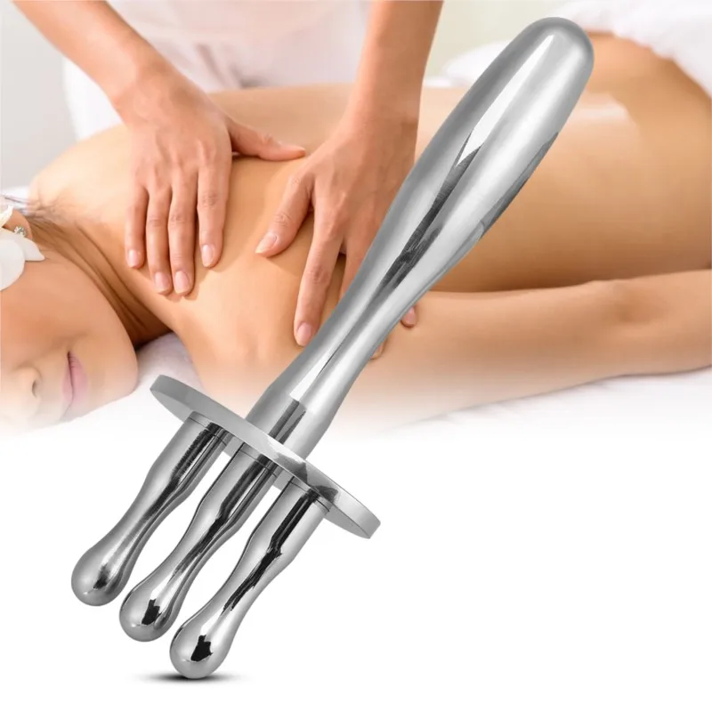 3 Fork Magnetic Therapy Stick 304 Stainless Steel Meridian Point Magnetic Massage Stick for Clearing Lymphatic Forks