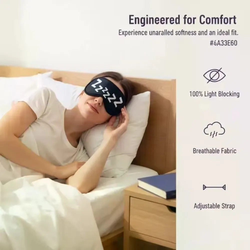 New Cartoon Pattern Sleep Mask Light Blocking Concave Eye Cover Adjustable Breathable Sleeping Eye Mask Travel Rest
