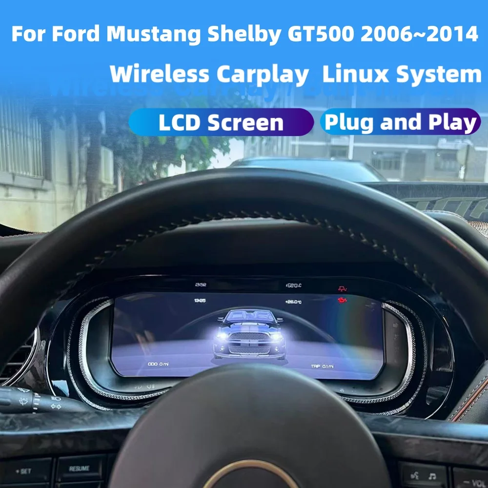 For Ford Mustang Shelby GT500 2006~2014 Speed Meter Car LCD Cluster Instrument Panel Multimedia Player Dashboard Modification