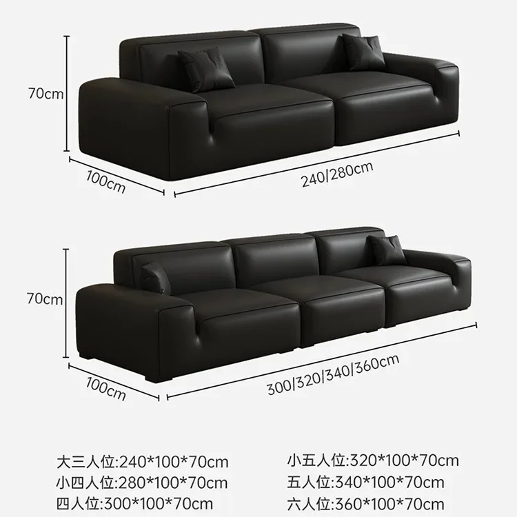 Moderno, semplice, divano, fila dritta, soggiorno, lusso leggero, piccolo appartamento, pelle, divano