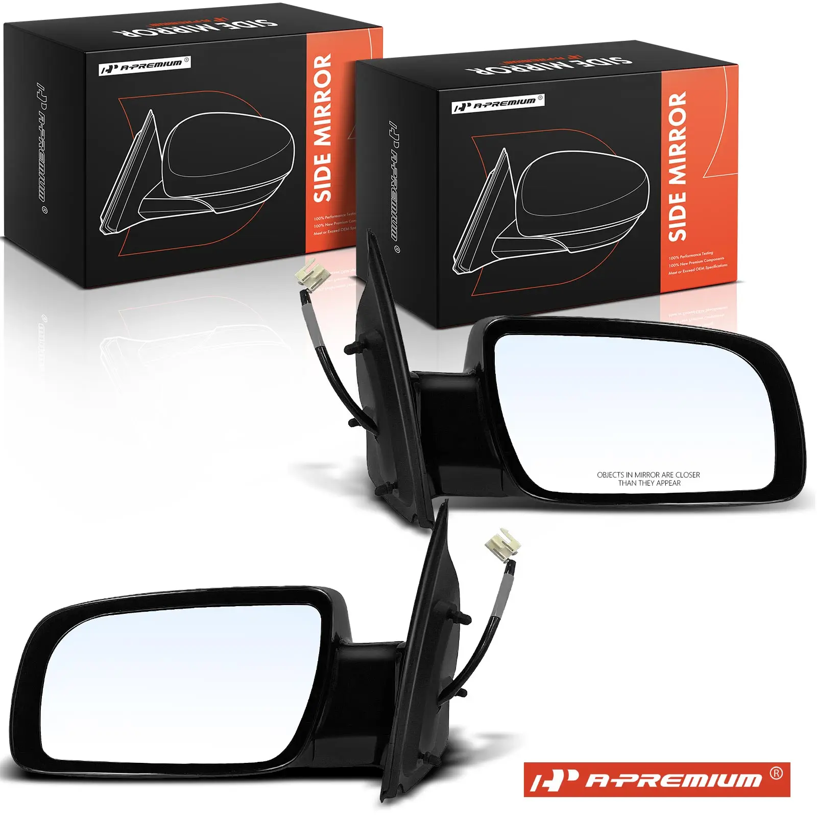 A-Premium Pair Power Door Mirror for GMC Safari 1999 Chevrolet Astro 1999 Manual Folding Smooth Black