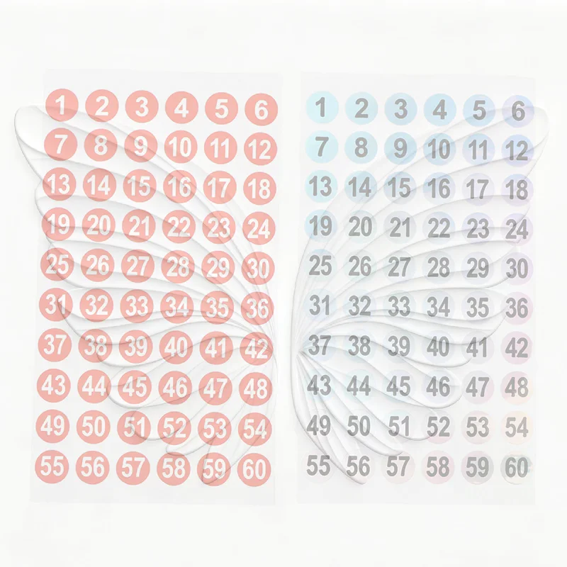3Sheets Number Sticker 1-180 Label For Nail Polish Color Round Hologram Marking