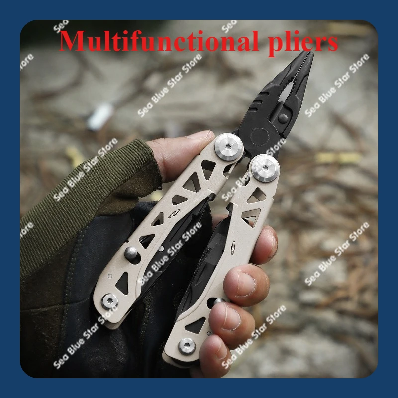 

New Outdoor Multifunctional Pliers Stainless Steel Portable Multifunctional Folding, Home Pliers Camping Tools Gifts