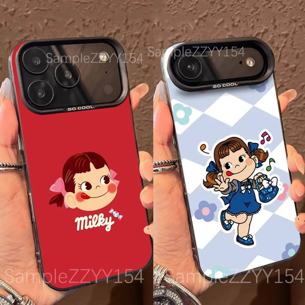

F-Fujiya Milky Peko Chan Phone Case For IPhone 15,16,17,13,14,11,12,Pro,Max,Plus,E,Air,Mini Gray Matte Shockproof Back Cover