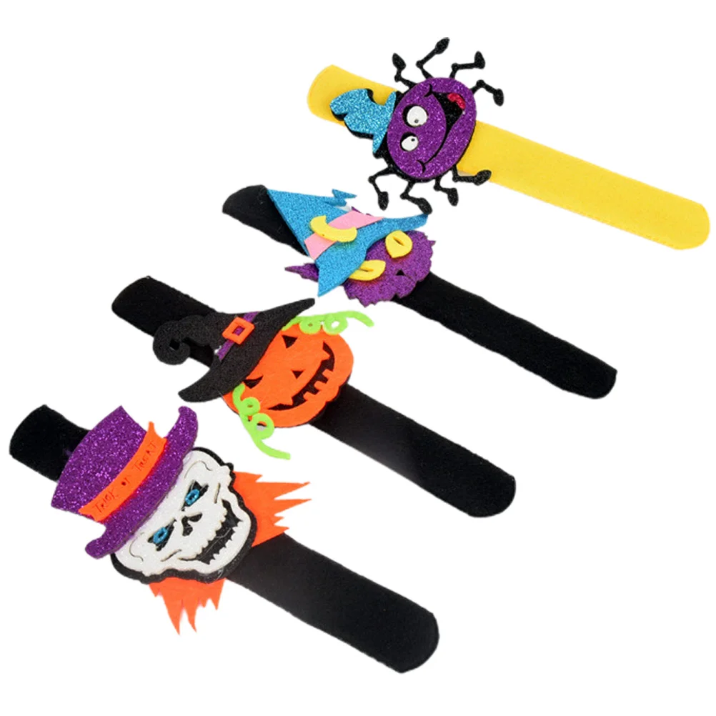 4 Pcs Halloween Props Slap Bracelet Kids Band Toys Wrist Ring Bracelets Bands Bulk