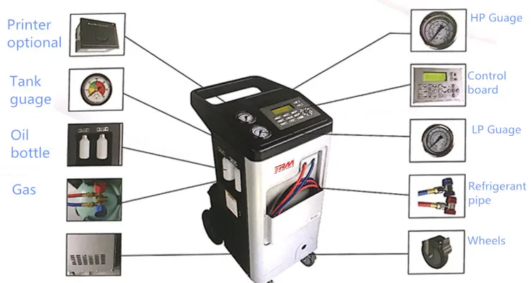 RM Automobile Air-conditional Service Station A/c Refrigerant Recovery Machine