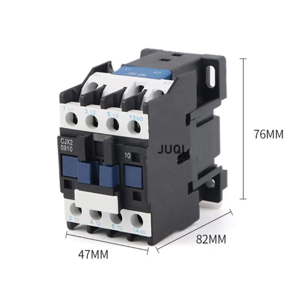 AC Contactor CJX2-0910 9A NO 3-Phase DIN Rail Mount Electric Power Contactor 24V 36V 110V 220V 380V