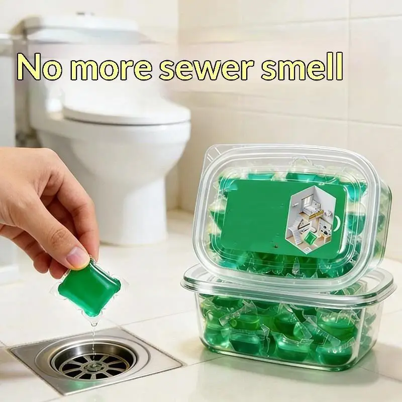 30/50Pcs Odor Removal Sewer Cleaner Scented Gel Airs Freshener For Sinks Drains Gel Water Film Soluble In Water Kitchen Bathroom