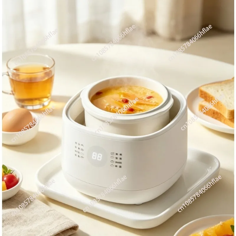 Single Person Ceramic Stew Cup with Steamer Rack, Small Purple Sand & Glass Water Stewing Soup Pot