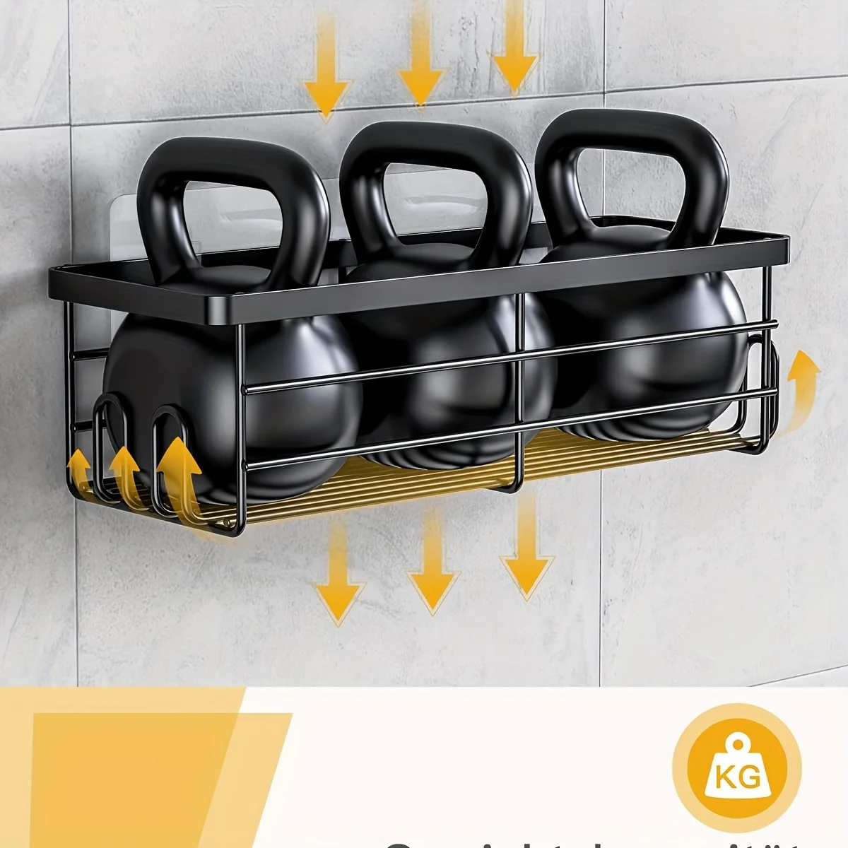 Shower Organizer with Soap Holder and Hooks for Bathroom Rustproof , No Drilling, Wall-Mounted, Kitchen & Home Decor - view 3