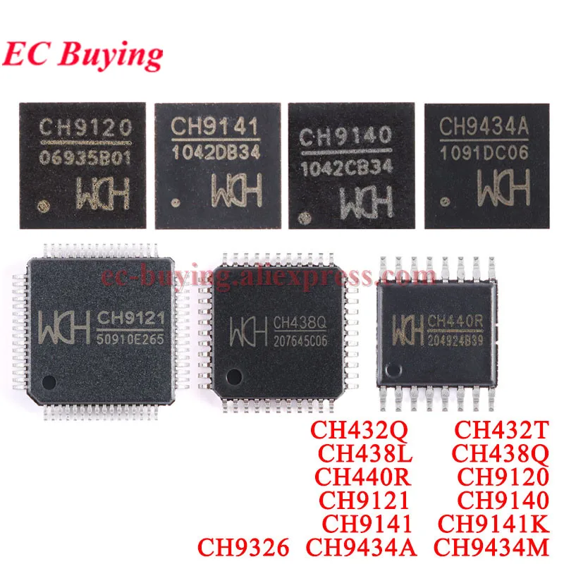 CH9120 CH9121 CH432Q CH432T CH438L CH438Q CH440R CH9140 CH9141 CH9141K CH9326 CH9434A CH9434M Network Serial Transceiver Chip IC