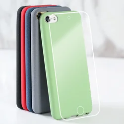 2-in-1 Soft Protective Shell Skin Case Cover for Apple iPod Touch 7 7th 6 6th 5 Tempered Glass Screen Protector