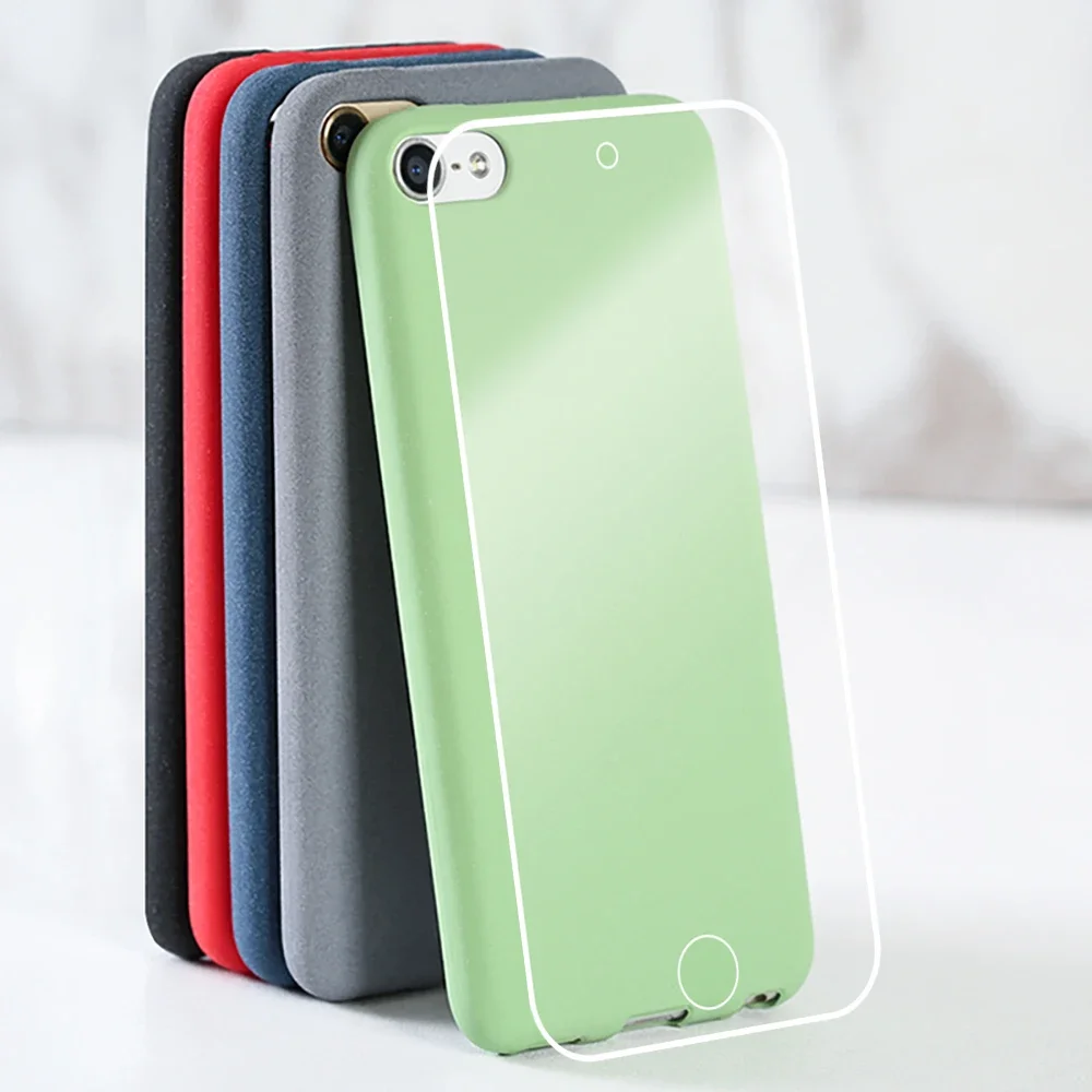 2-in-1 Soft Protective Shell Skin Case Cover for Apple iPod Touch 7 7th 6 6th 5 Tempered Glass Screen Protector