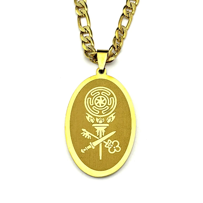 Witch Triple Moon Goddess Pendant Necklace for Women Men Stainless Steel Gold Color Ancient Greek Punk Chain Necklace Jewelry