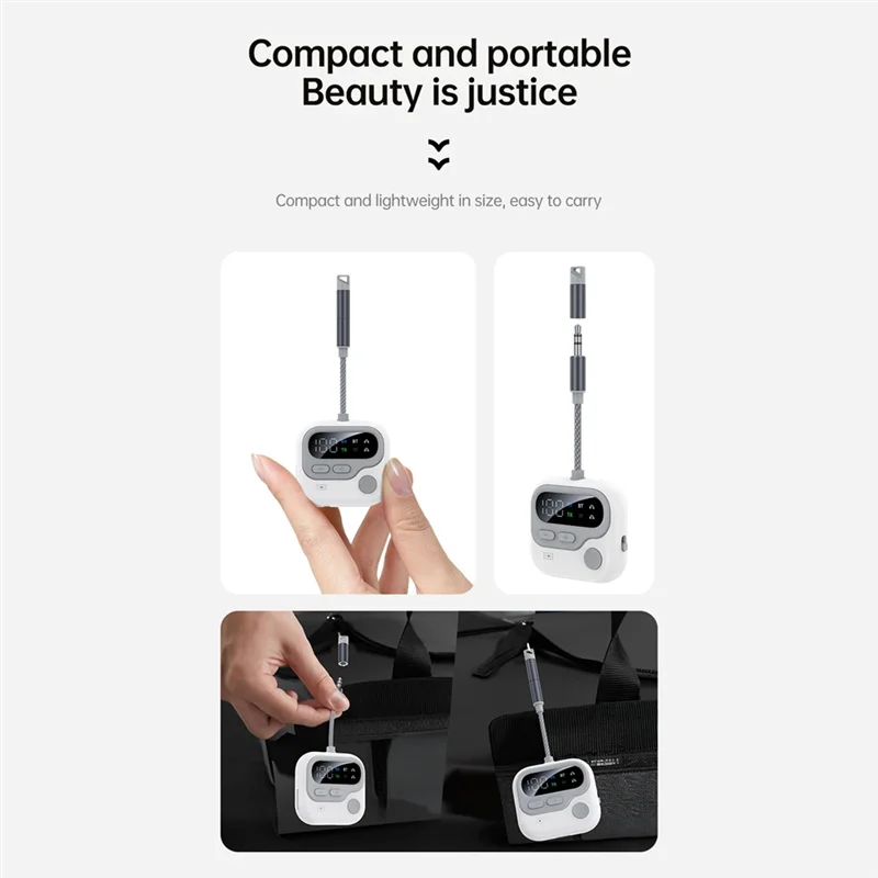 ABSQ-Flugzeug Bluetooth-Adapter Bluetooth 5.4 Sender 3,5 mm AUX HIFI HD Low Latency Flugzeug Drahtloser Bluetooth-Adapter