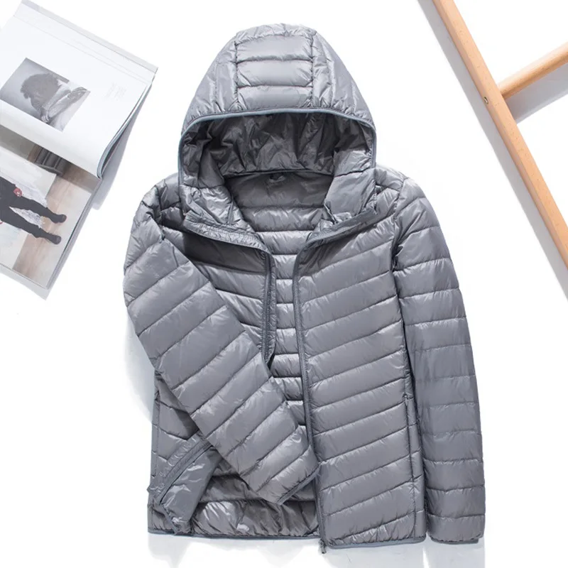 0-10 ℃ Männer Wintermantel 2024 neue Herbst ultraleichte Kapuze Puffer Ente Daunen jacken männlich tragbare wind dichte warme Parkas 5xl 6xl