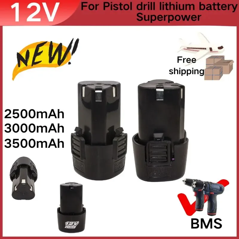 Universal 12V 3500mAh  3000mAh Battery Rechargeable Lithium-Ion for Electric Screwdriver Pistol Drill Mini Angle Grinder Tool