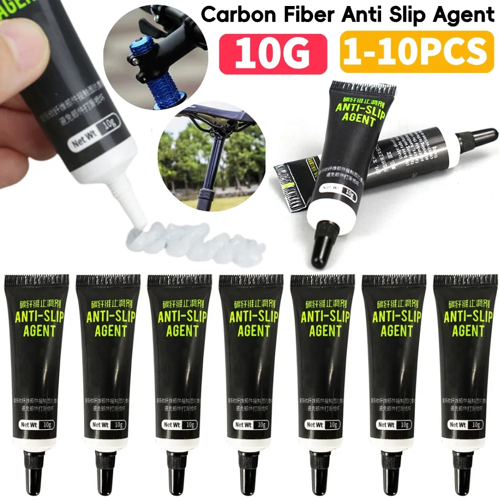 

1-10Pcs 10g Carbon Fiber Anti Slip Agent For Repairing MTB Bike Seatpost Handlebar Frame Stem Surfaces Bike Grease Oil Lubricant