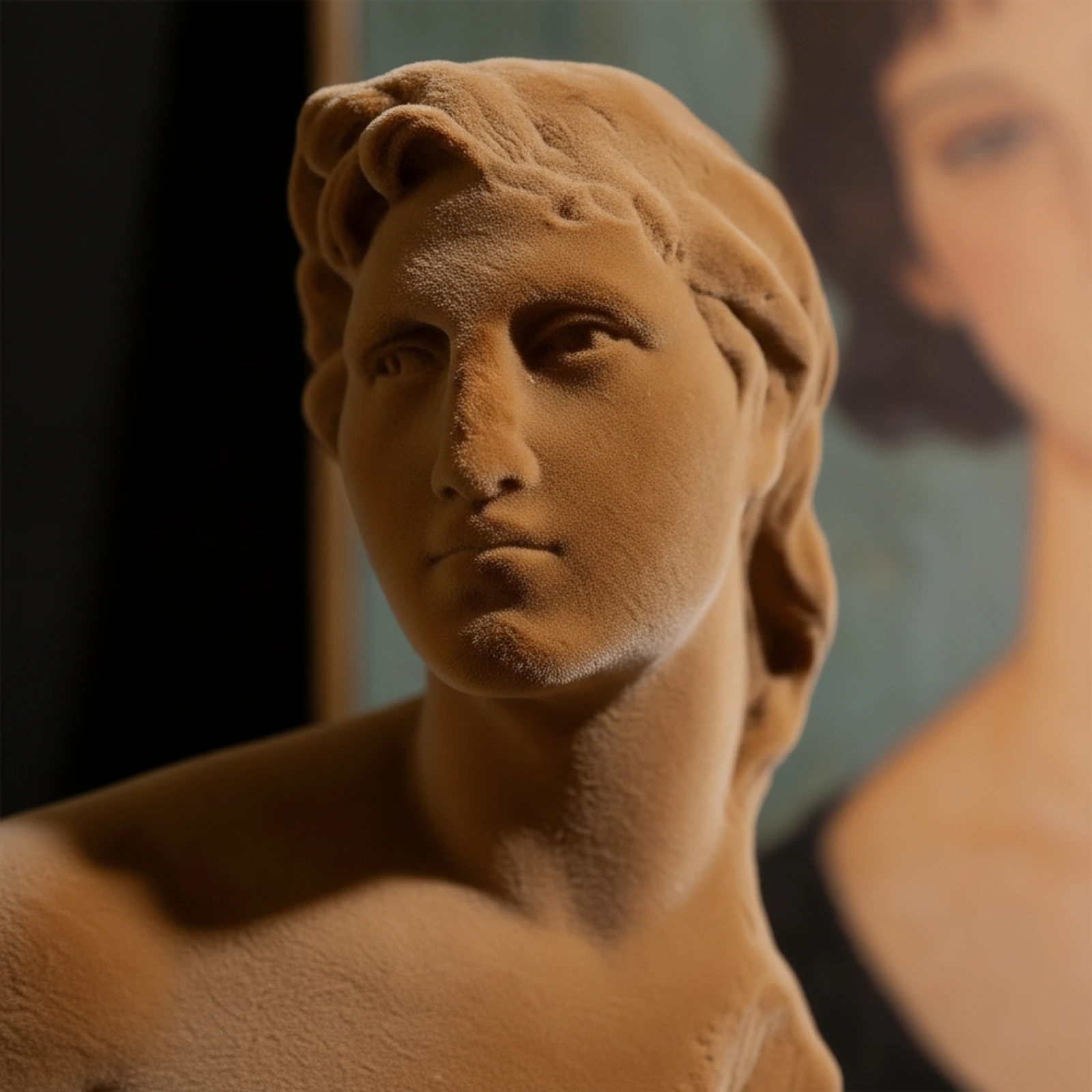 Flocked Classical Bust Realistic Resin Bust Sculpture Ornament Long-Lasting Slim for Living Room, Entryway
