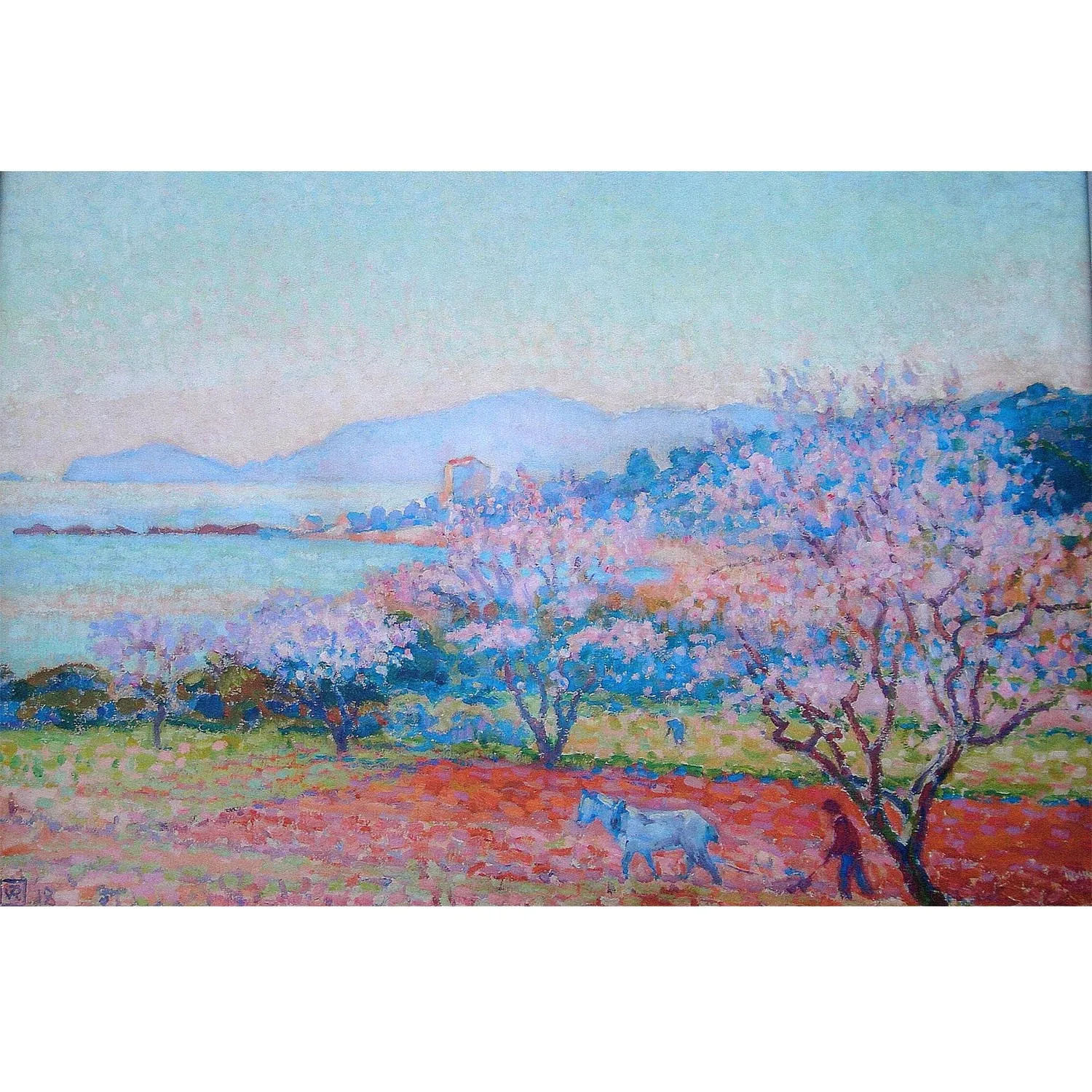 Theo van Rysselberghe artworks,The Almond Flowers,Famous oil painting reproduction,Hand painted landscape painting,Home decor