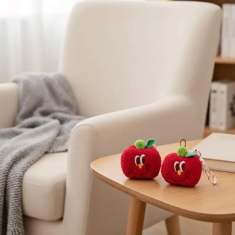 Cute Cartoon Little Apple Doll Keychain Kawaii Apple Plush Coin Purse Hanging Ornament Bag Decoration Pendant Accessories Gift