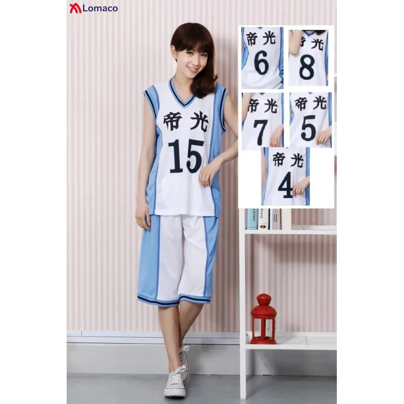 Anime Kuroko no Basuke Teiko School Kuroko Tetsuya Basketball Jersey Akashi Seijuro Aomine Daiki Kise Ryouta Cosplay Costume JS6