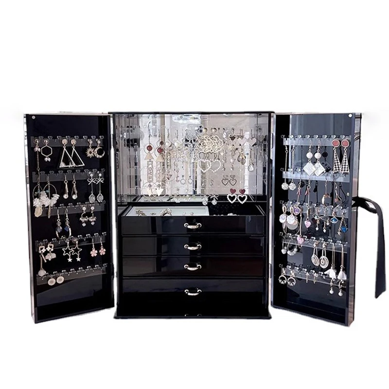 

Acrylic Jewelry Boxes Organizer Earrings Display Stand Women's Luxury Jewelry Box Drawer Ring Necklace Accessories Storage