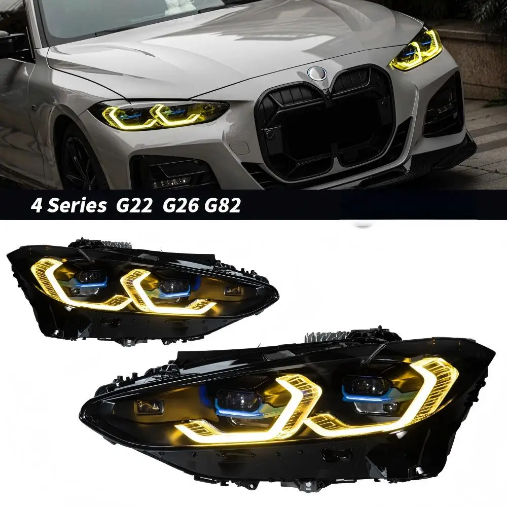 Auto Car Accessories for BMW G22 G80 G26 G82 Yellow/White DRL Switch Headlights Daytime Running Lights New Design Front Lamp