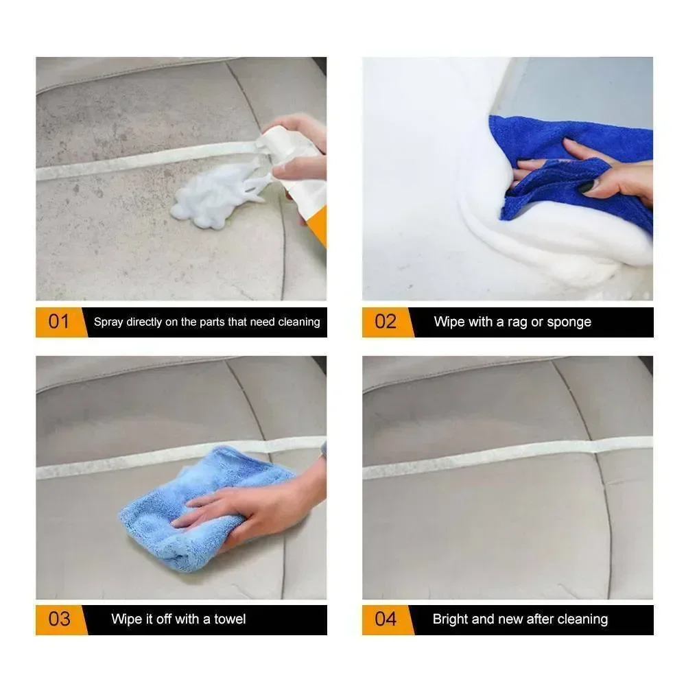 30ML Car Cleaner Foam Wax Shampoo Sofa Seat Upholstery Carpet Dry Stain Remover Cleans Auto Interior Seat Cleaner Quick Drying