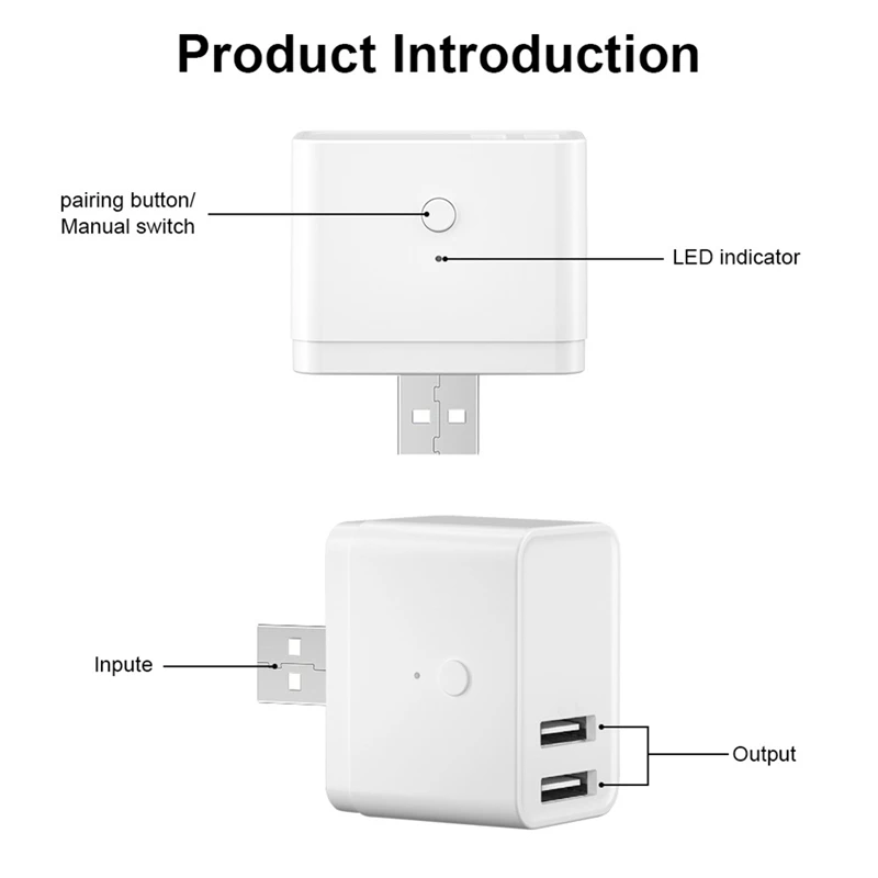 Tuya Smart WIFI USB Adapter Switch 5V Mini 2 USB Power Adapter Smart Life Control For Alexa Google Yandex Alice