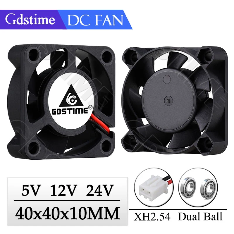 Gdstime 4010 24V 12V 5V Cooler 40x40x10mm Dual Ball Bearing DC Brushless Fan 40MM 4CM Mini Small 3D Printer Part Cooling Fan