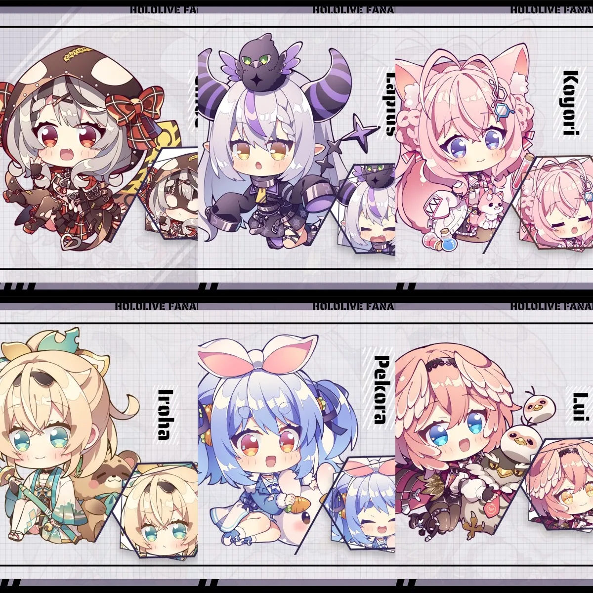 Vtuber Youtuber Hololive Holox Laplus Sakamata Chloe Two Sided Different Expressions Cute Acrylic Figure Keychain Bags Pendant