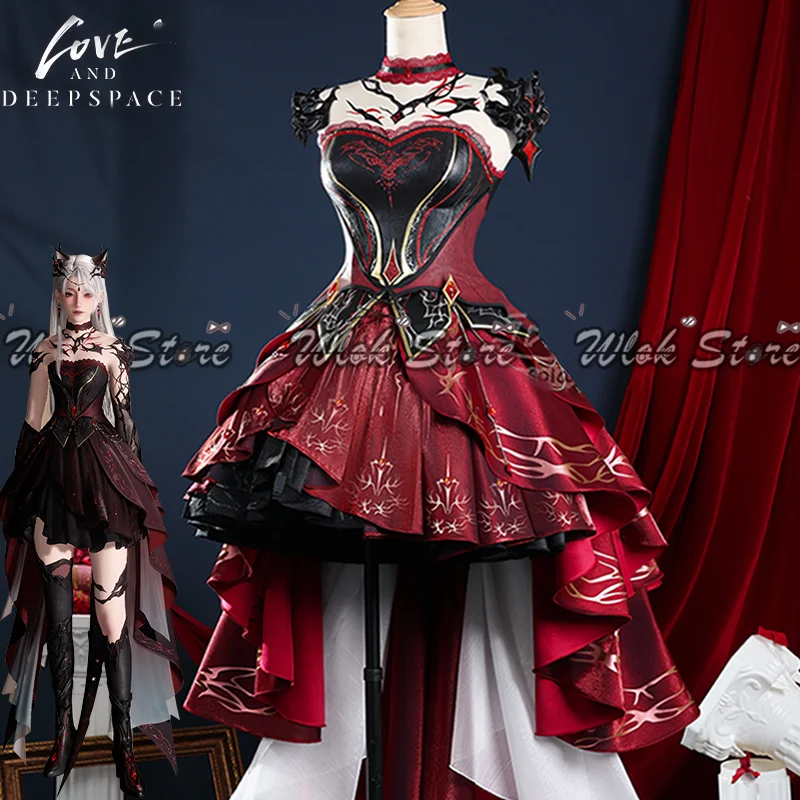 Game Love And Deepspace Protagonist Cosplay Costume Dress Scarlet Passion Outfit Sylus Abysm Sovereign For Hallowmas Carnival