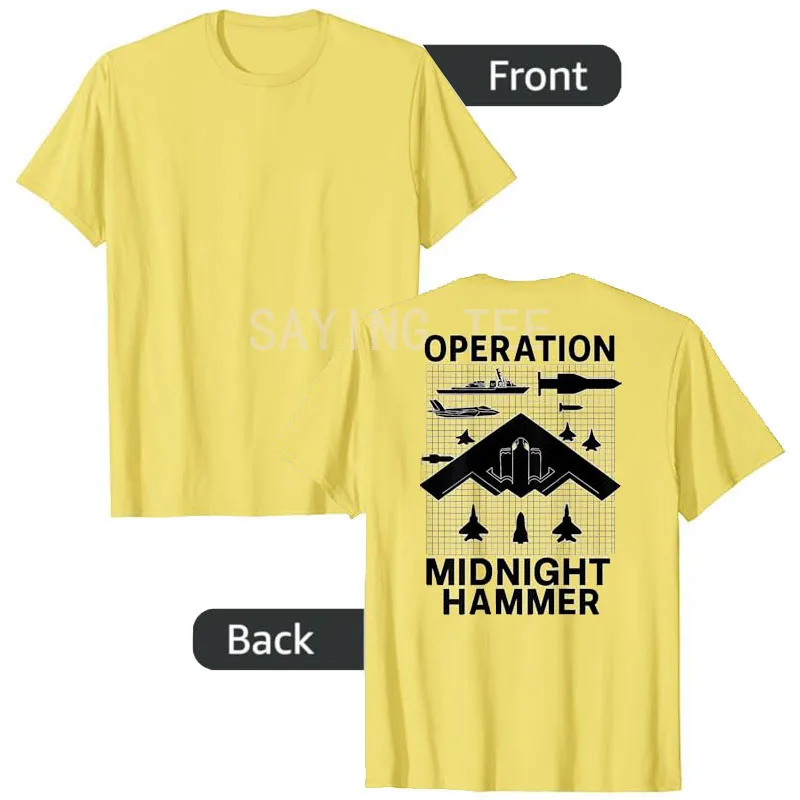Operation Midnight Hammer T-Shirt Humor Funny B2 Airplane Y2k Design Graphic Outfit Mens Fashion Short Sleeve novelty Saying Tee