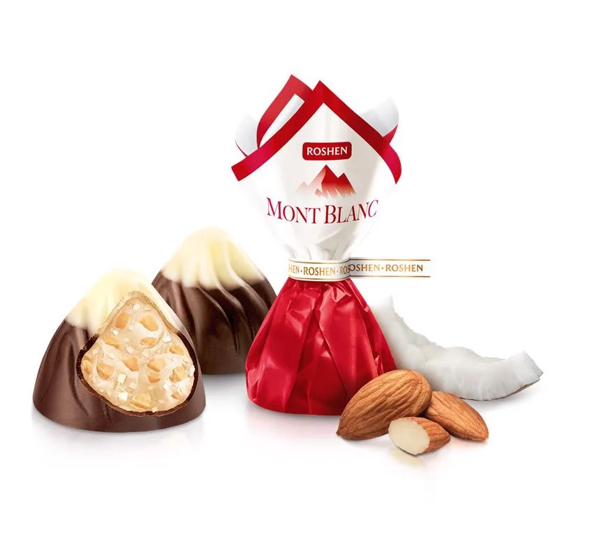 Roshen Mont Blanc chocolaty with almond-coconut filling 1 kG