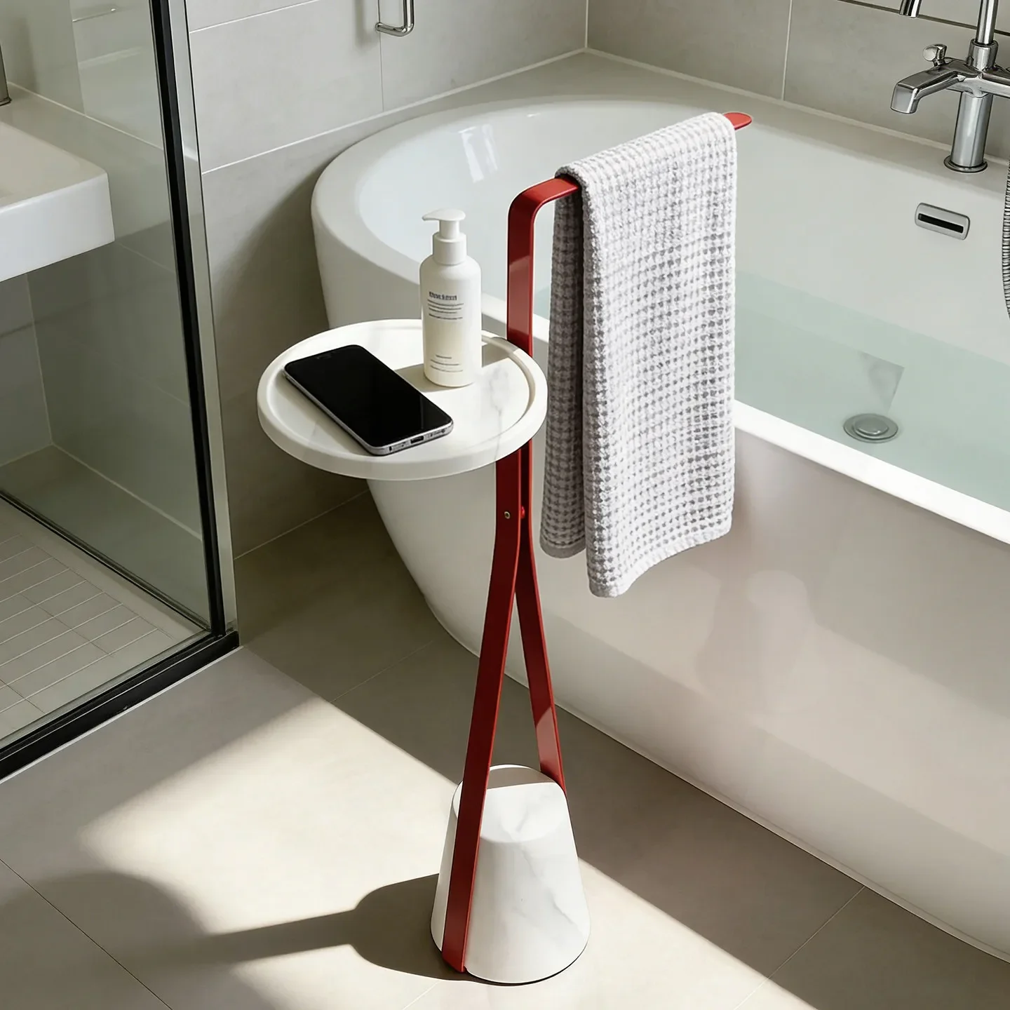 Marble Storage Bath Towel Rack Wash Desk Towel Rack Edge Measuring Rack