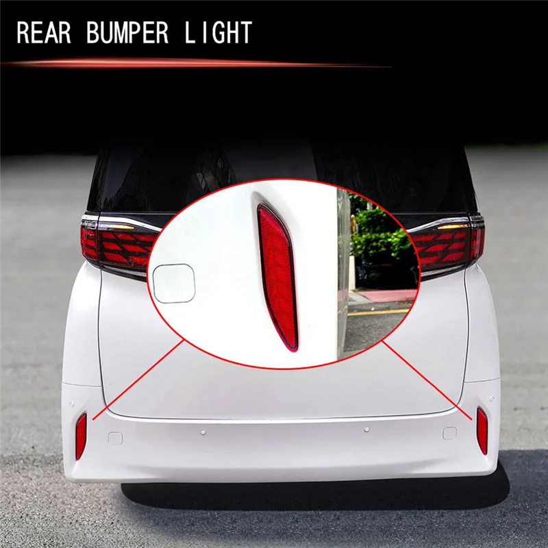 

For Toyota ALPHARD 40 Series 2024+ Car Rear Fog Light Brake Light Reflector Light Dynamic Taillight Rear Bumper